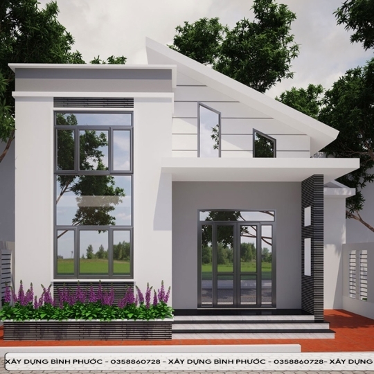 Mẫu Nhà mái lệch